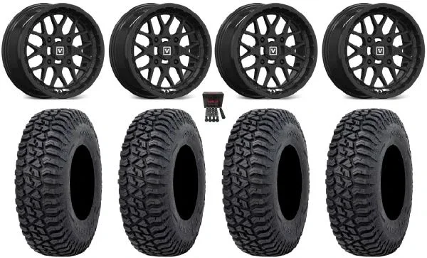 Valor V03 15″ Wheels Black 32″ Tricera Tires Polaris RZR XP 1000 / PRO XP / Ranger XP 900/1000