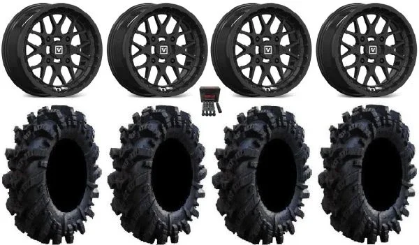 Valor V03 15″ Wheels Black 34″ Intimidator Tires Polaris RZR XP 1000 / PRO XP / Ranger XP 900/1000
