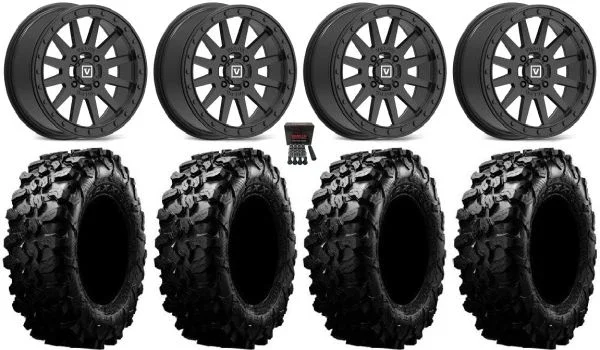Valor V05 Beadlock 14″ Wheels Black 30″ Carnivore Tires Polaris RZR XP 1000 / PRO XP / Ranger XP 900/1000