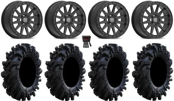 Valor V05 Beadlock 14″ Wheels Black 30″ Intimidator Tires Polaris Sportsman / RZR / Ranger