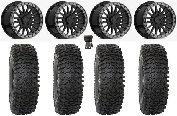 Valor V06 Bdlk 15″ Wheels GB 37″ RC500S Sticky Tires Polaris RZR Turbo R & Pro R Ranger 1500 Xpedition