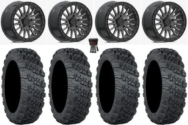 Valor V06 Bdlk 15″ Wheels Gm 32″ Versa Cross V3 Tires CFMoto UForce U10 Pro / U10 XL Pro / ZForce Z10 / Z10-4