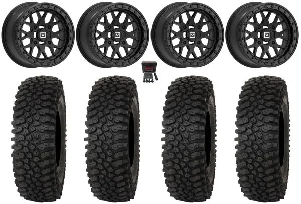 Valor V07 Beadlock 15″ Wheels Black 35″ Roctane ST Tires Polaris Sportsman / RZR / Ranger