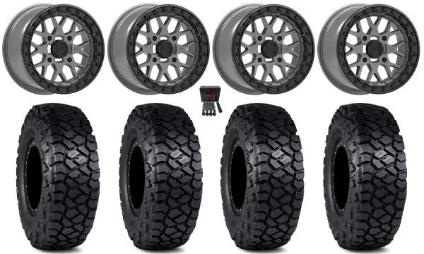 Valor V07 Beadlock 15″ Wheels Graphite 32″ Intersect Tires Polaris RZR XP 1000 / PRO XP / Ranger XP 900/1000