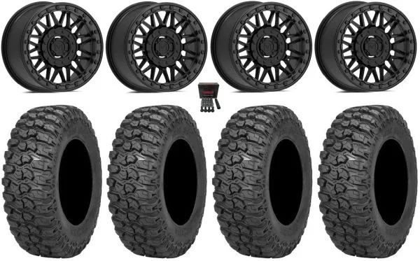 Valor V08 Beadlock 15″ Wheels Black 35″ Trail Saw 2.0 Tires Can-Am Maverick X3 / Honda Pioneer 1000 / Talon