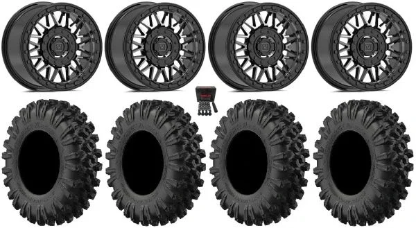 Valor V08 Beadlock 15″ Wheels Dt 35″ MotoRavage XL Tires Kawasaki Mule Pro FXT KRX / Yamaha Wolverine RMAX / YXZ 2019+