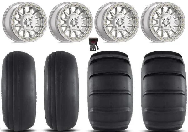 Valor V09 Bdlk 15×7/15×10 Wheels Mh 32″ Sand Slinger Tires Kawasaki Mule Pro FXT KRX / Yamaha Wolverine RMAX / YXZ 2019+