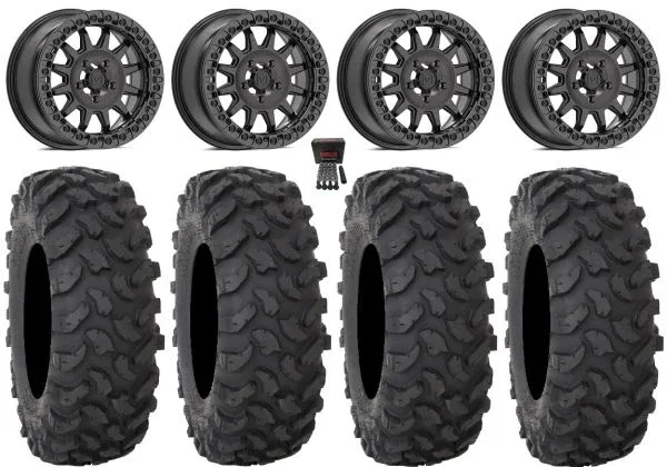 Valor V09 Bdlk 15″ Wheels Charcoal 30″ XTR370 Tires CFMoto UForce U10 Pro / U10 XL Pro / ZForce Z10 / Z10-4