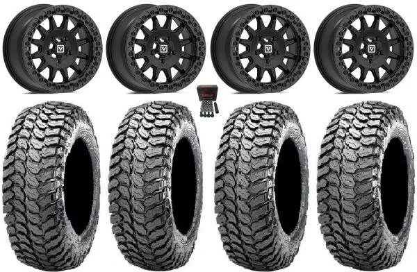 Valor V09 Beadlock 15″ Wheels Black 32″ Liberty Tires CFMoto UForce U10 Pro / U10 XL Pro / ZForce Z10 / Z10-4