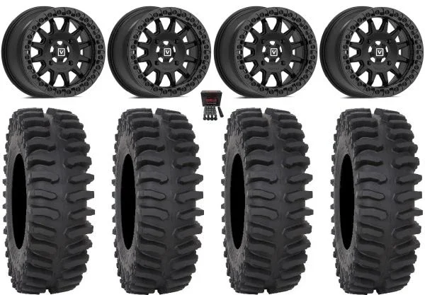 Valor V09 Beadlock 15″ Wheels Black 32″ XT400 Tires Polaris Sportsman / RZR / Ranger