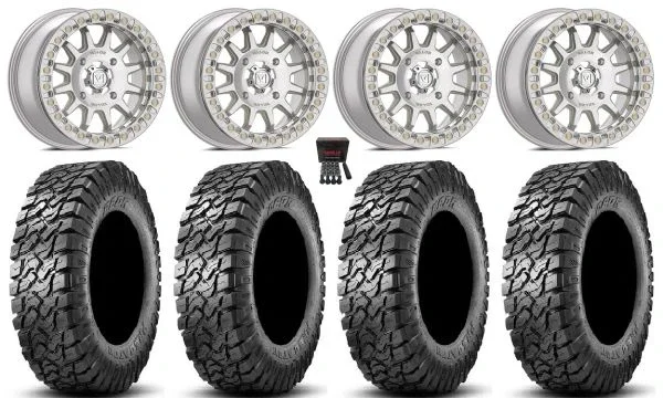 Valor V09 Beadlock 15″ Wheels Machined 33″ BDC Tires Kawasaki Mule Pro FXT KRX / Yamaha Wolverine RMAX / YXZ 2019+