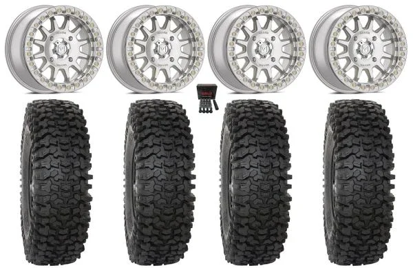 Valor V09 Beadlock 15″ Wheels Machined 37″ RC500 Tires Can-Am Commander Maverick Renegade Outlander Defender