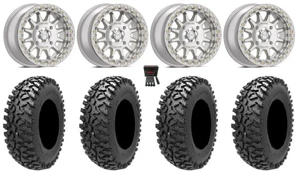 Valor V09 Beadlock 15″ Wheels Mh 32″ Rampage Fury Tires Kawasaki Teryx Mule