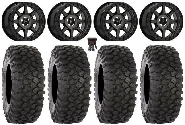 Valor V13 Beadlock 15″ Wheels Dark Tint 33″ XC450 Tires Polaris RZR XP 1000 / PRO XP / Ranger XP 900/1000