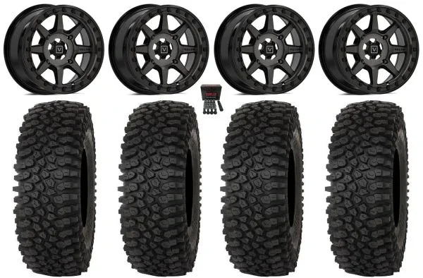 Valor V13 Beadlock 15″ Wheels DT 33″ Roctane STX Tires Kawasaki Teryx Mule