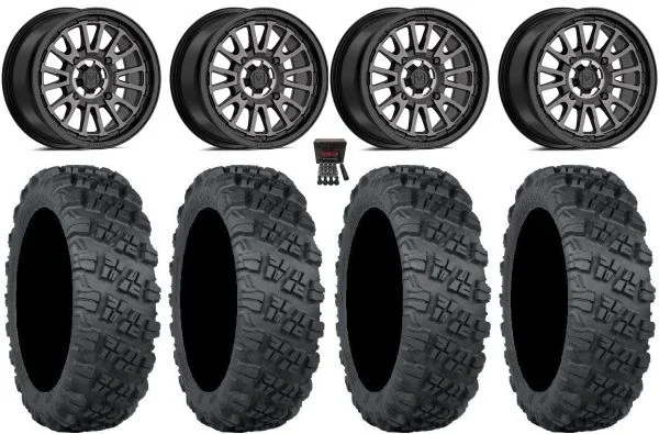 Valor V14 15″ Wheels Dark Tint 33″ Versa Cross V3 Tires Polaris RZR XP 1000 / PRO XP / Ranger XP 900/1000
