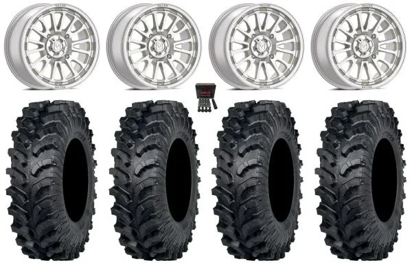 Valor V14 15″ Wheels Machined 30″ MT911 Tires Polaris Sportsman / RZR / Ranger