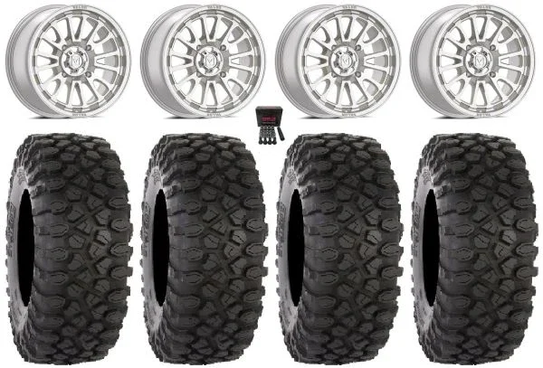 Valor V14 15″ Wheels Machined 32″ XC450 Tires Kawasaki Teryx Mule