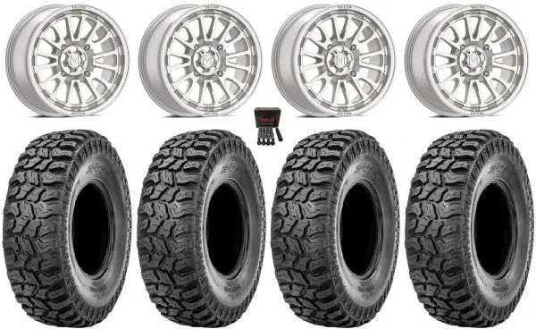 Valor V14 15″ Wheels Machined 33″ Ridge Saw 2.0 Tires Can-Am Maverick X3 / Honda Pioneer 1000 / Talon