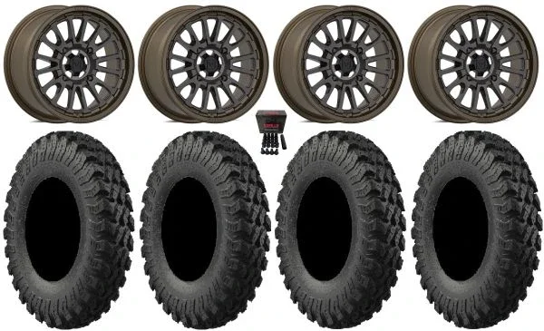 Valor V14 15″ Wheels Root Beer 30″ MotoRally Tires Polaris RZR XP 1000 / PRO XP / Ranger XP 900/1000