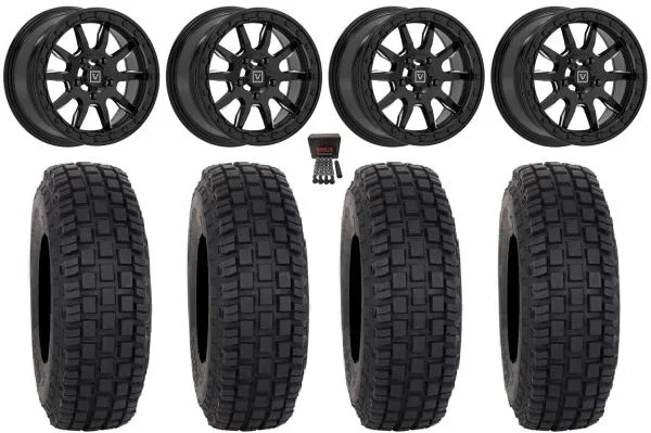 Valor V15 Beadlock 15″ Wheels Black 33″ RX600 Tires CFMoto UForce U10 Pro / U10 XL Pro / ZForce Z10 / Z10-4