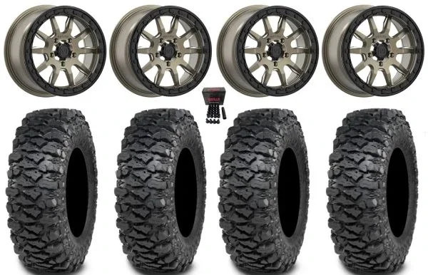 Valor V15 Beadlock 15″ Wheels Bronze 32″ Savage XT Tires CFMoto UForce U10 Pro / U10 XL Pro / ZForce Z10 / Z10-4