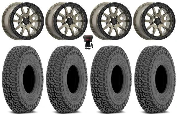 Valor V15 Beadlock 15″ Wheels Bronze 32″ Tango Tires CFMoto UForce U10 Pro / U10 XL Pro / ZForce Z10 / Z10-4