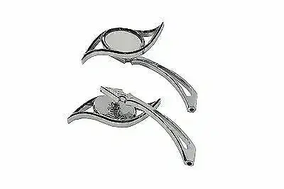 Villain Mirror Set with Spear Stems Chrome for Harley Davidson by V-Twin