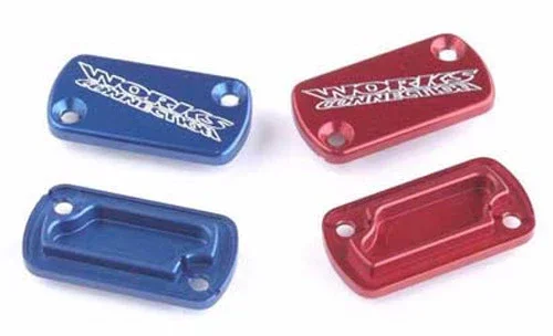 Works 66-21000 21-000 BILLET FRONT BRAKE COVER BLUE CR CRF XR